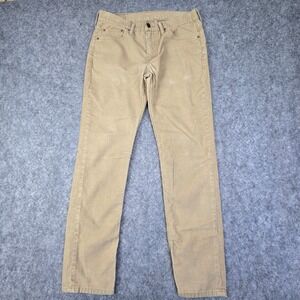 Levis 511 Slim Fit Corduroy Pants Mens 32x32 Tan Khaki Cord Trousers